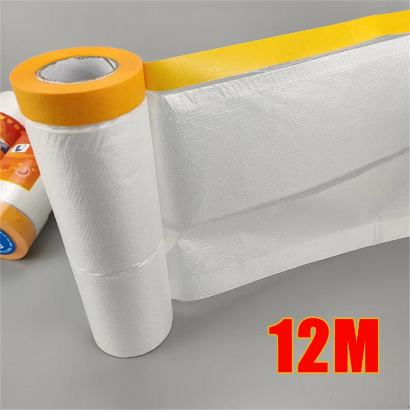 Pre Taped Masking Film for Automotive & Interior Painting, Plastic Sheeting Covering