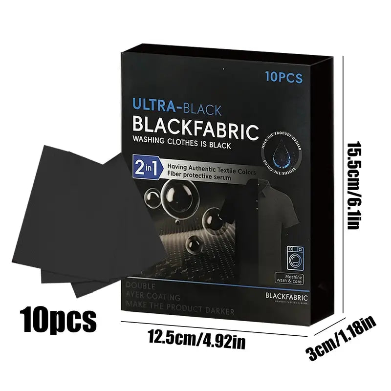 Fabric Dye Set - 10 Long-Lasting Black Fabric Color Tablets for Cotton Linen Wool & Shoes