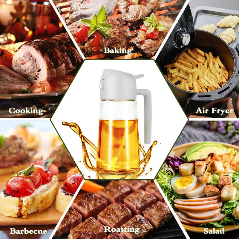 Refillable Olive Oil Spray Bottle - Multi-Function Kitchen Dispenser, 200/300/500ml
