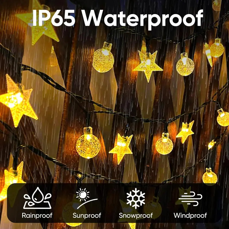 Outdoor Solar String Lights with 8 Modes for Holiday & Garden Decor