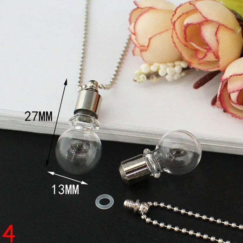 Glass Cremation Jewelry Urn Necklace for Ashes - Fillable Vial Pendant