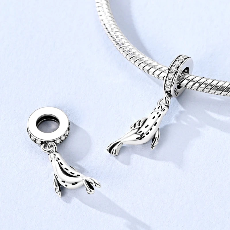 925 Silver Charms Set for Jewelry Making - Tiger Fish Bear Elephant Stars - Gift for Women