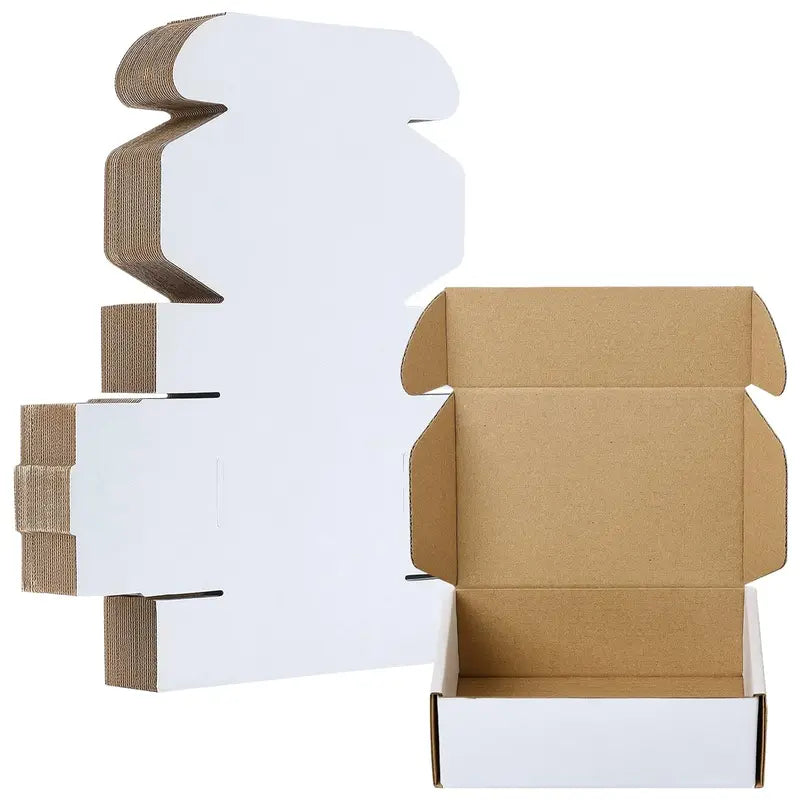 50 Pack Small Corrugated Gift Boxes 6x4x2 Inch White Cardboard Shipping Packaging