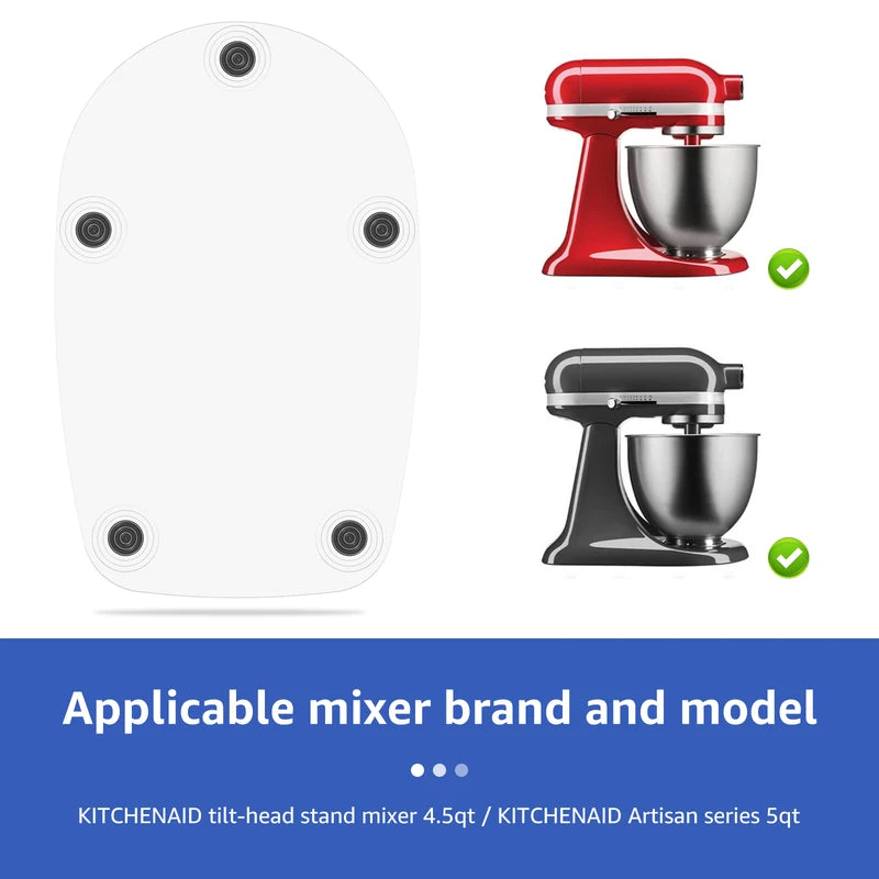 Mixer Slider Mat for 4.5 QT Tilt-Head Stand Mixers - Acrylic Counter Protector