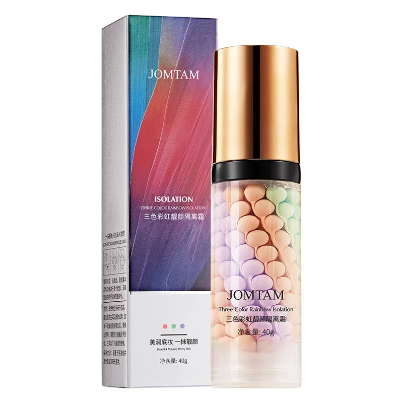 Tri-color Waterproof Face Makeup Primer & Contour Cream 40g - Natural Base