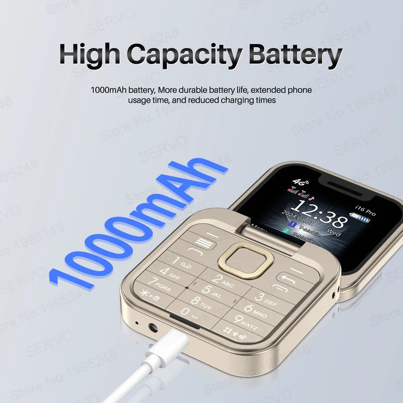 Mini Foldable GSM/4G LTE Mobile Phone with Dual SIM & Call Recording