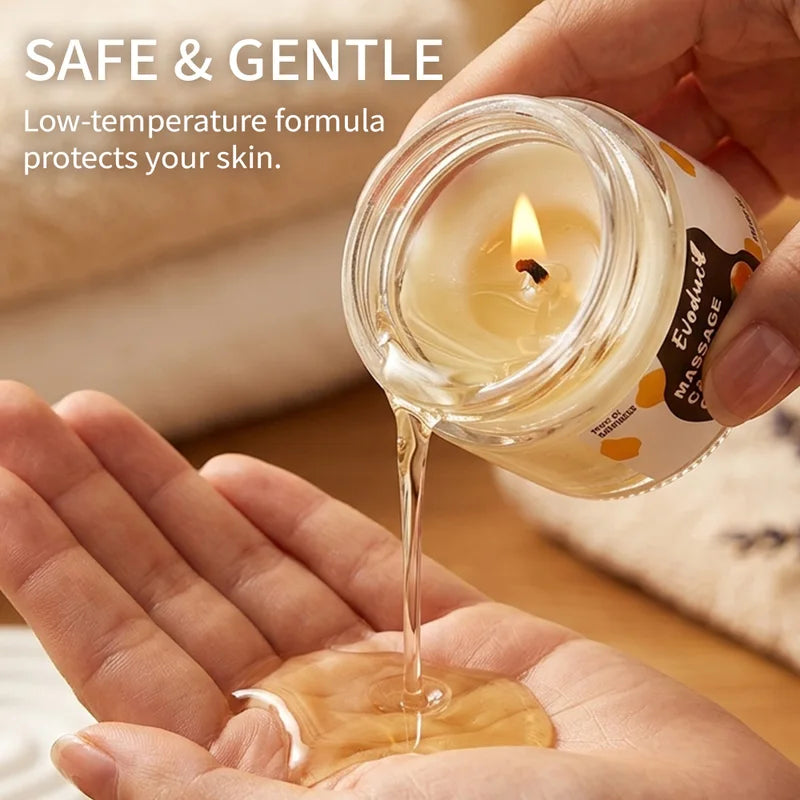 Massage Oil Candle with Sweet Orange Soy Wax for Relaxation and Deep Skin Moisturizing