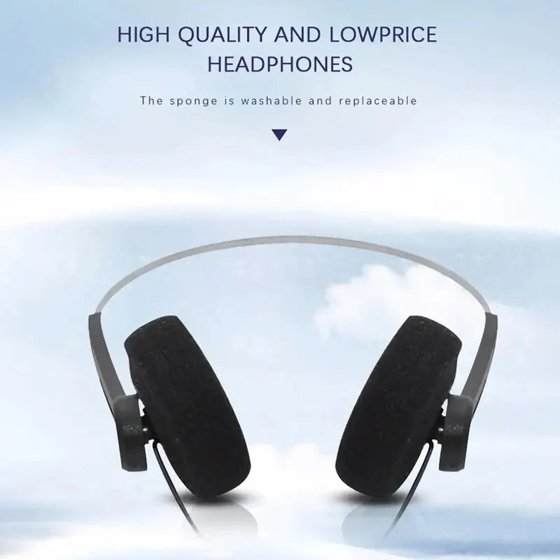 3.5mm Wired Retro On-Ear Headphones Classic Walkman Style Portable Stereo Earphones