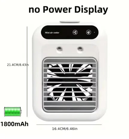 Portable 3-in-1 Air Cooler Fan Humidifier with LED Light USB Rechargeable