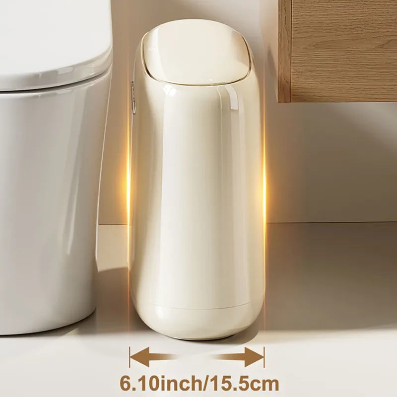 Large Capacity Pedal Waste Bin for Bathroom, Living Room, Bedroom — Fits Narrow Spaces
