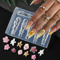 3D Nail Art Silicone Mold Blossom Flower Lily Cherry for Manicure DIY