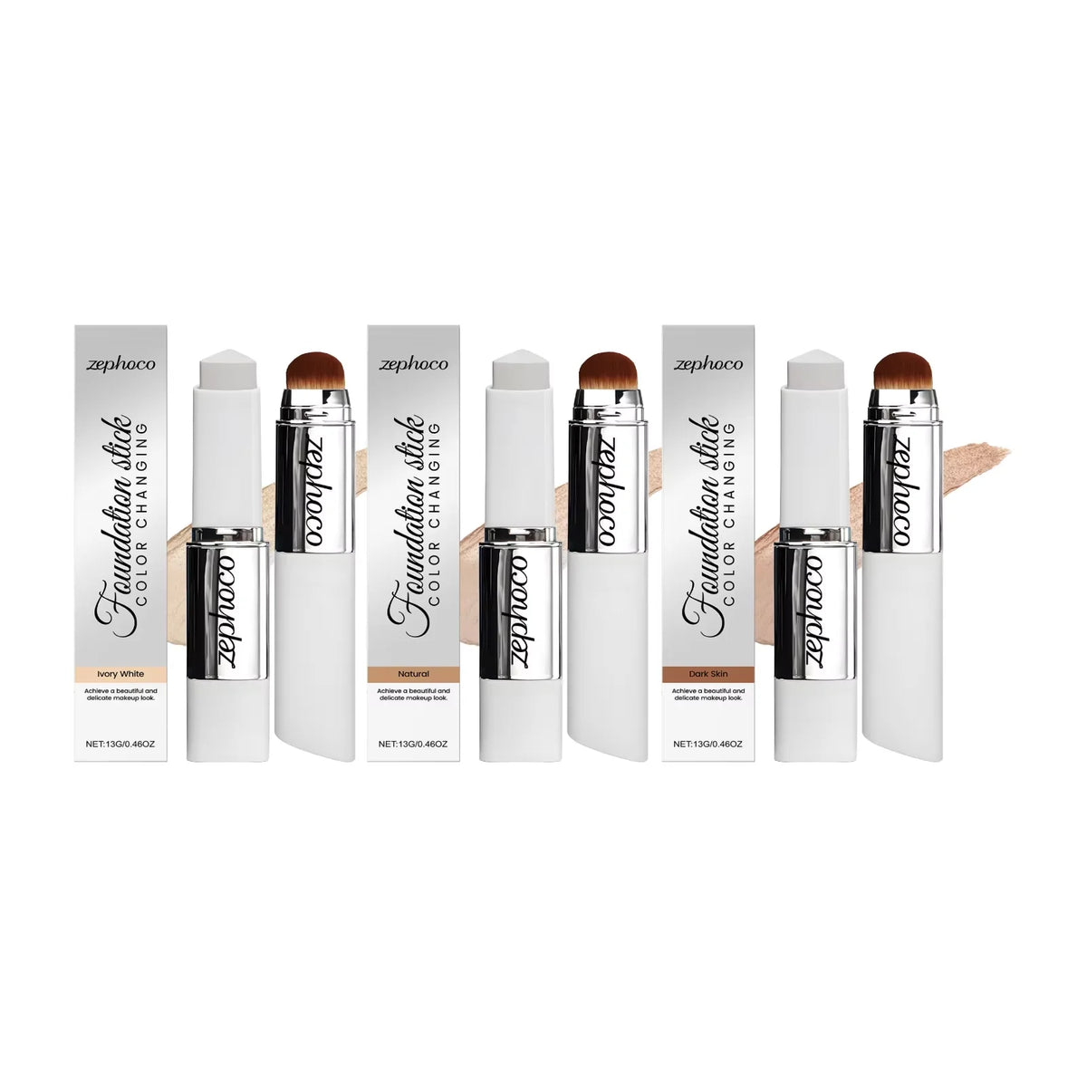 Color-Changing Foundation Stick with Hydrating Matte Concealer - Lightweight & Brightening
