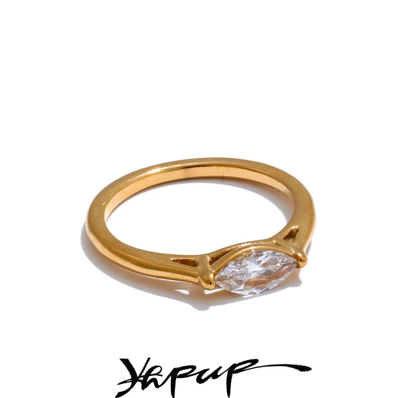 Wholesale Stainless Steel Cubic Zirconia Ring for Women - Hypoallergenic Jewelry Gift