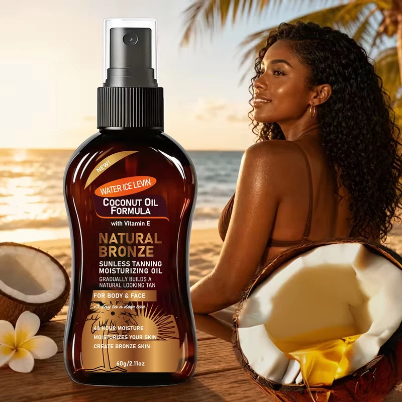 Sunless Tanning Oil for Face & Body - Moisturizing Natural Bronze Skin Care 60g