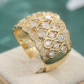 Golden Plated Zirconia Women’s Ring Elegant Fashion Jewelry Banquet Festival Accessory