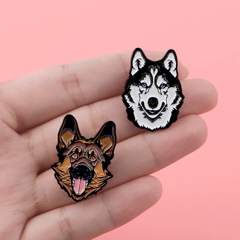 Cute Cartoon Dog Enamel Pins for Pet Lovers Backpack Accessories Funny Brooches