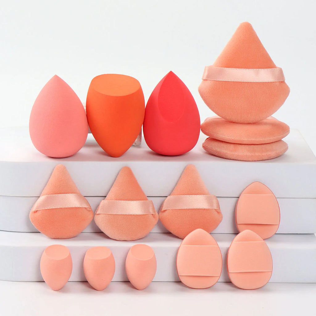 Makeup Powder Puffs Set with Mini Air Cushion & Egg Sponges - Multicolor