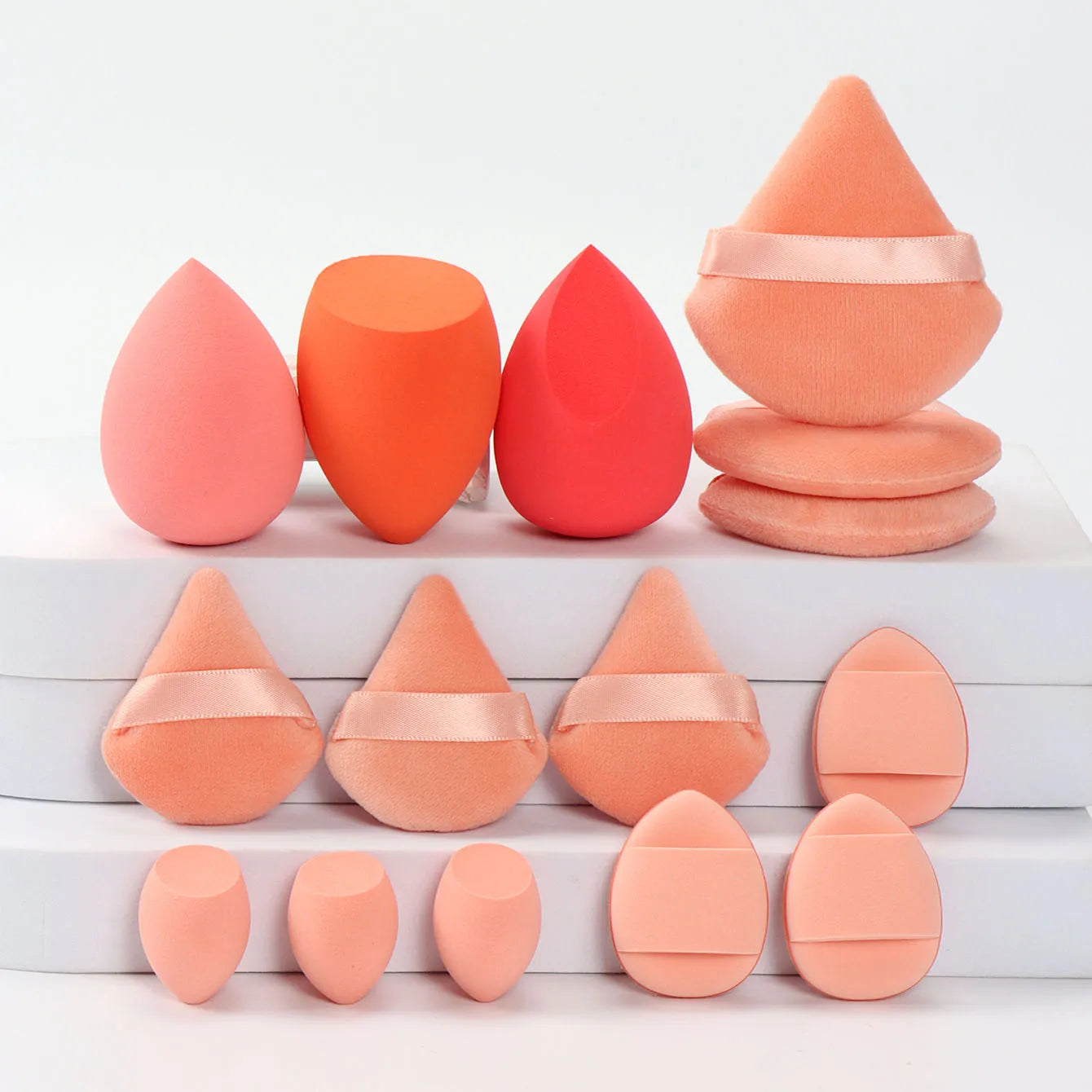Makeup Powder Puffs Set with Mini Air Cushion & Egg Sponges - Multicolor