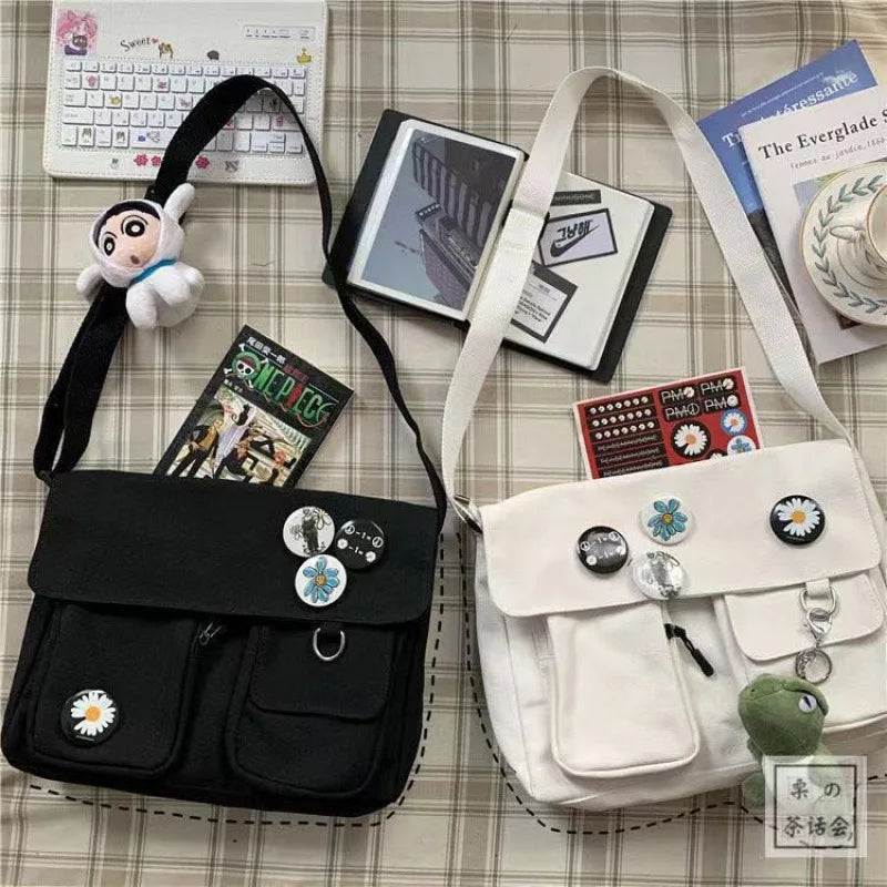Large Capacity Canvas Messenger Bag for Women, Crossbody Shoulder Handbag