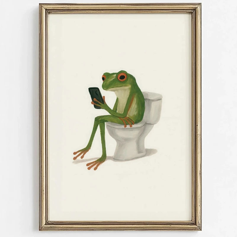 Cute Animal Bubble Bath Wall Art for Kids Bathroom Nursery Poster