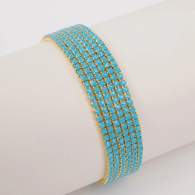 6-Pack Elastic Beaded Bracelets Set for Women Stackable Jewelry, Gold Colors