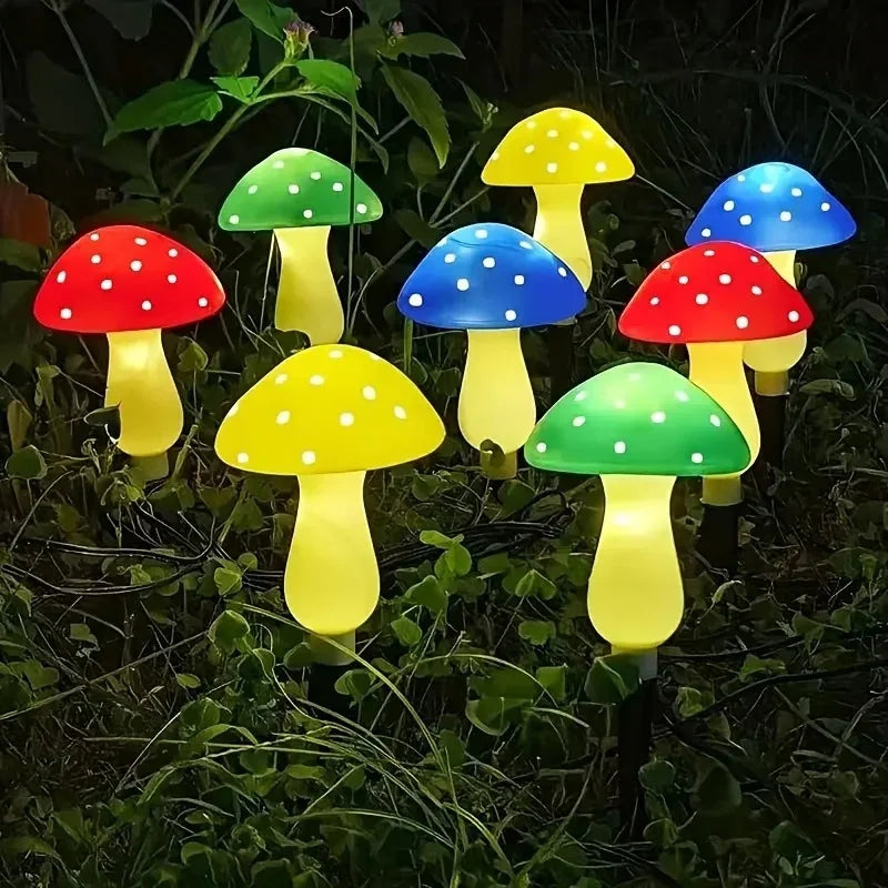 Solar Mushroom Garden Lights - 8 Modes Waterproof Outdoor Yard Decor