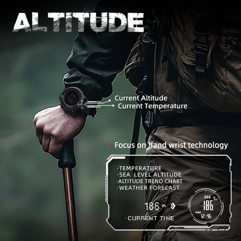 Men's Digital Watch with Altimeter Barometer Compass Waterproof 50M Sport Watch