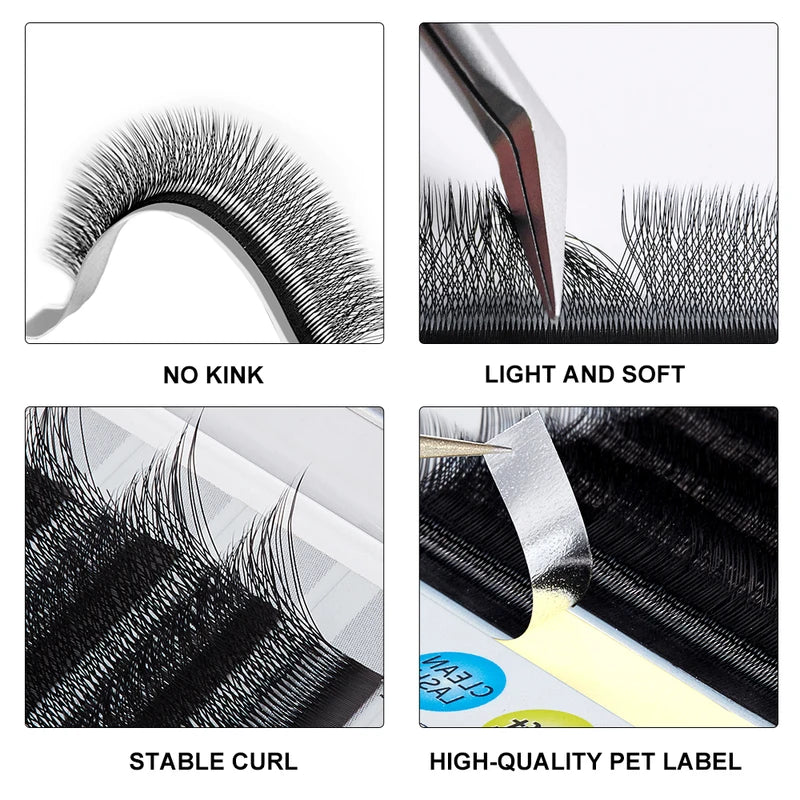 False Eyelash Extensions 3D 4D 5D W Shape Volume Fans Natural Lashes