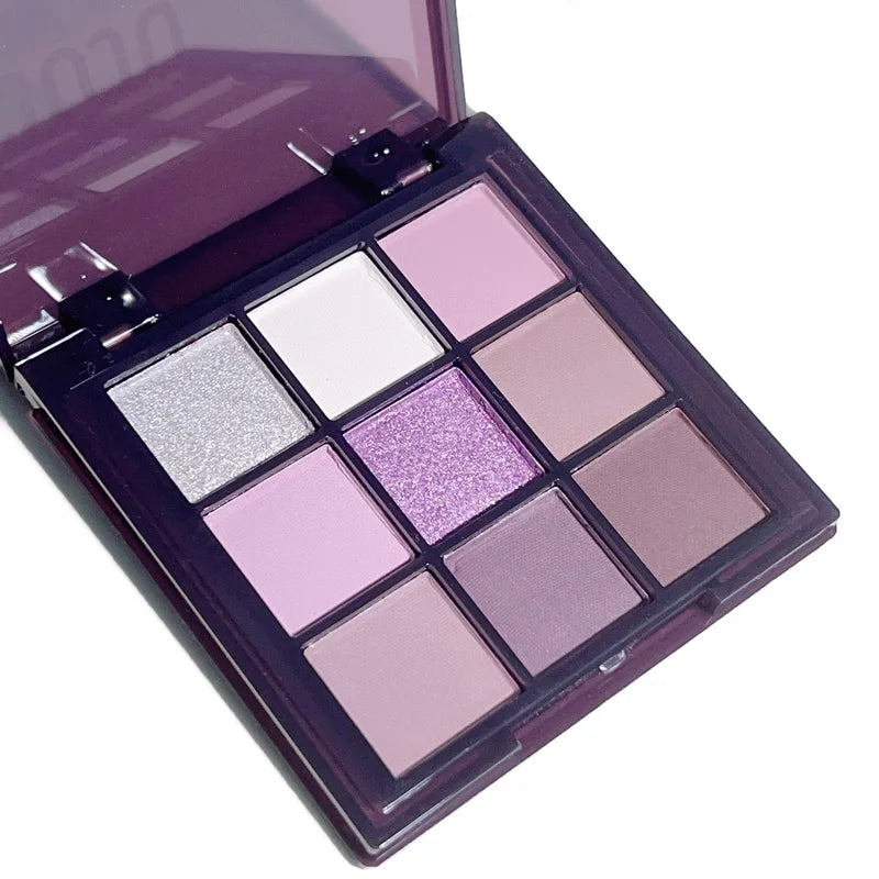 Purple Eyeshadow Palette - 9 Natural & Shimmery Long-Lasting Eye Colors