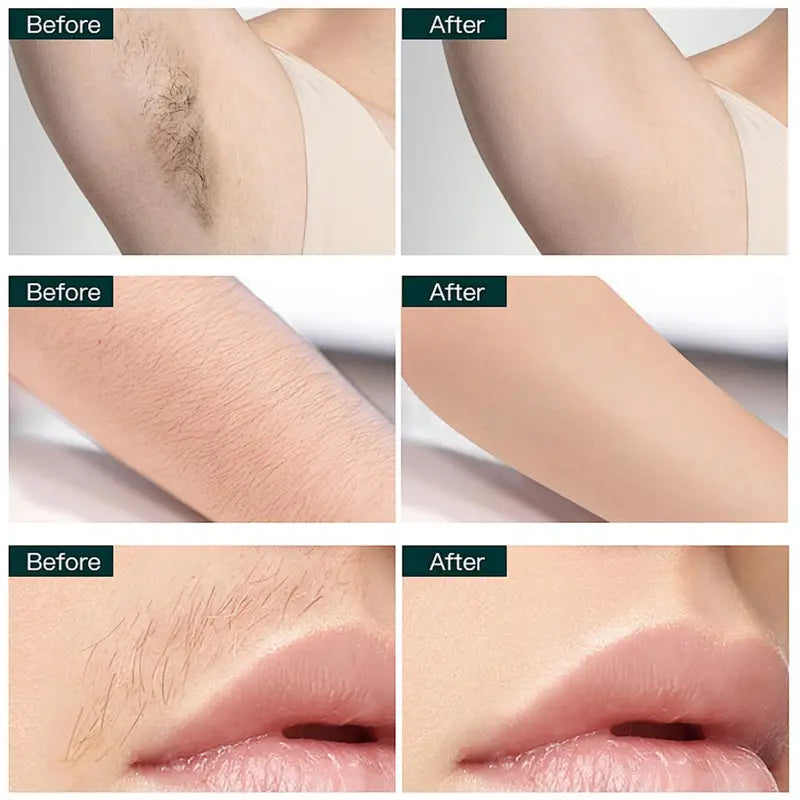 Facial Hair Removal Wax Strips - Painless Depilatory Sheets for Face & Body