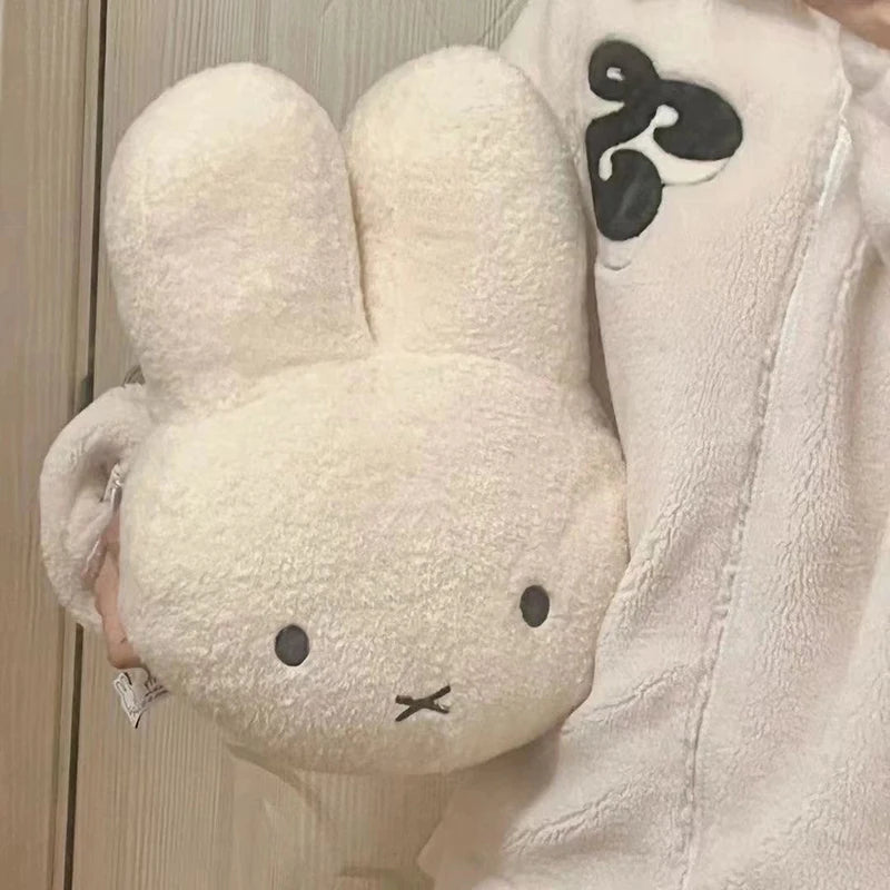 Kawaii Plush Rabbit Pillow - Cute Cartoon Cushion for Bedroom Sofa Decor