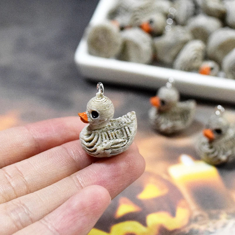 10pcs Halloween Skeleton Duck Resin Charm Earrings Necklace Bracelet Jewelry Making Supplies