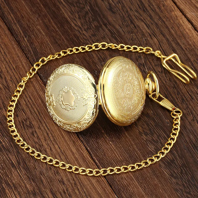 Steampunk Pocket Watch Men Women Necklace Quartz Vintage Timepiece Gift