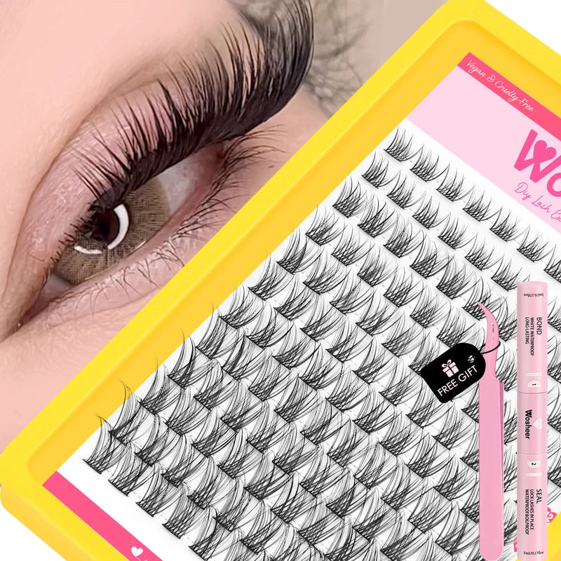 DIY Eyelash Cluster Kit with Bond & Seal - Natural Lash Extensions Set
