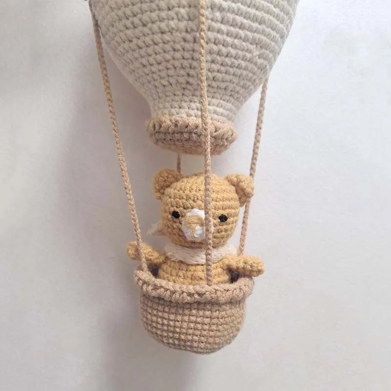 Handmade Crochet Hot Air Balloon Wall Hanging Nursery Decor Boho Room Gift