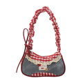 Women’s Shoulder Bag with Lace Ribbon Strap, Daily Casual Handbag