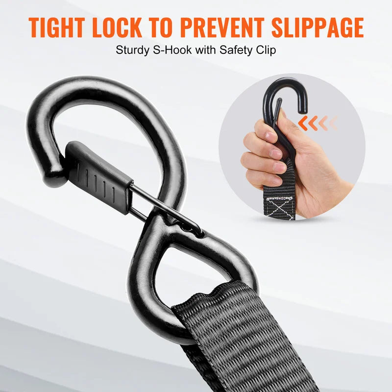 Heavy Duty Trailer Ratchet Tie Down Straps with Padded Handles - Secure Cargo & Motorcycle