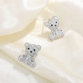 Sterling Silver Animal Earrings with Cute Bear Design - Personalized Jewelry