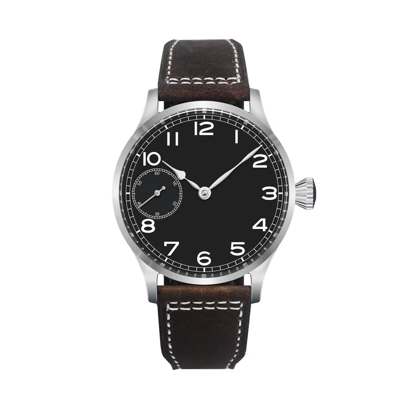 Luxury Sapphire Glass Men's Mechanical Watch 42mm Water Resistant Leather Strap