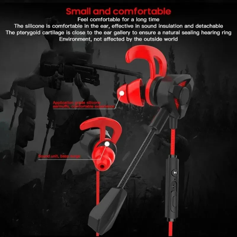 Wired In-Ear Gaming Headset with Mic for PS4 PC Mobile - Universal Earbuds