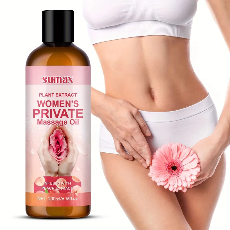 Private Peach Scent Massage Oil for Women, Long-Lasting Fragrance & Deep Moisturization