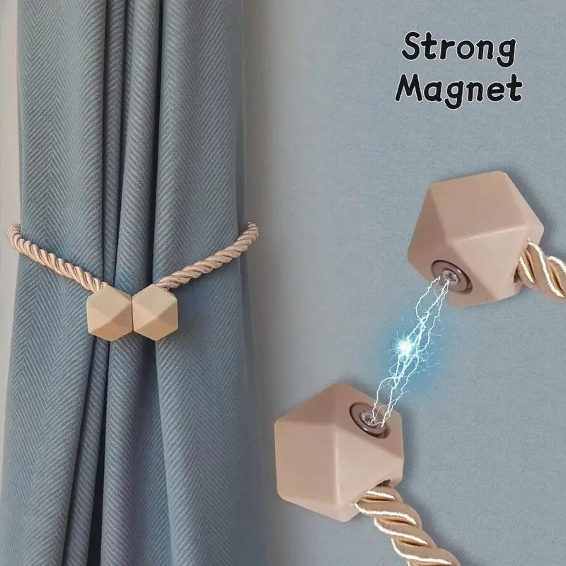 Magnetic Window Curtain Tiebacks 2Pcs Adjustable Rhombus Style Home Decor
