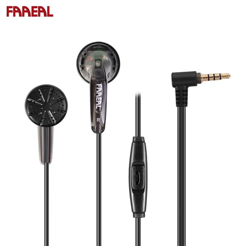 Wired Earbuds with Microphone - Super Bass Flat Head In-Ear Headphones