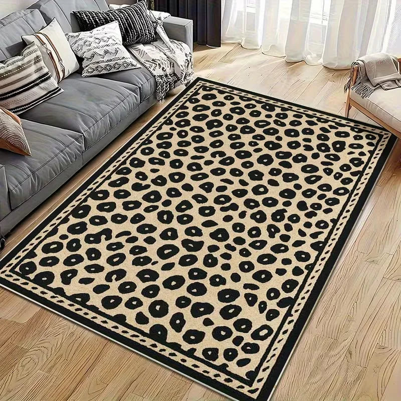 Retro Leopard Print Style Carpet for Living Room Bedroom Home Decor Floor Mat