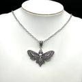 Gothic Deaths Head Skull Moth Pendant Necklace Jewelry Insect Birthday Gift