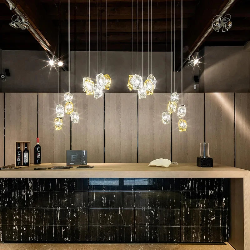 Postmodern Glass Pendant Light Fixture for Living Room Kitchen Bedroom