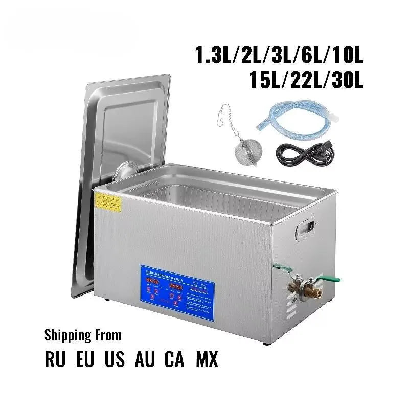 Ultrasonic Jewelry Cleaner 1.3L-30L Digital Home & Professional Cleaning Machine