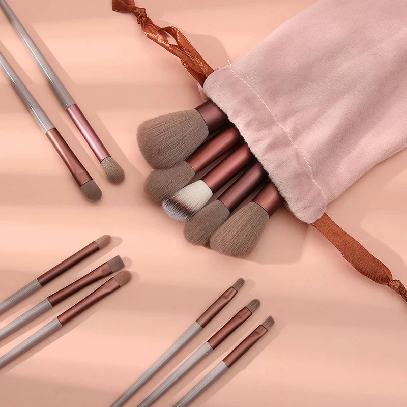 13-Piece Makeup Brush Set with Soft Synthetic Brushes for Eyeshadow & Foundation