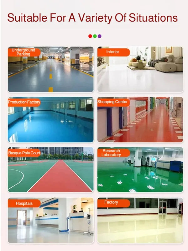 3-in-1 Water-Based Epoxy Floor Paint - Wear-Resistant Waterproof Top Coat for Concrete Floors