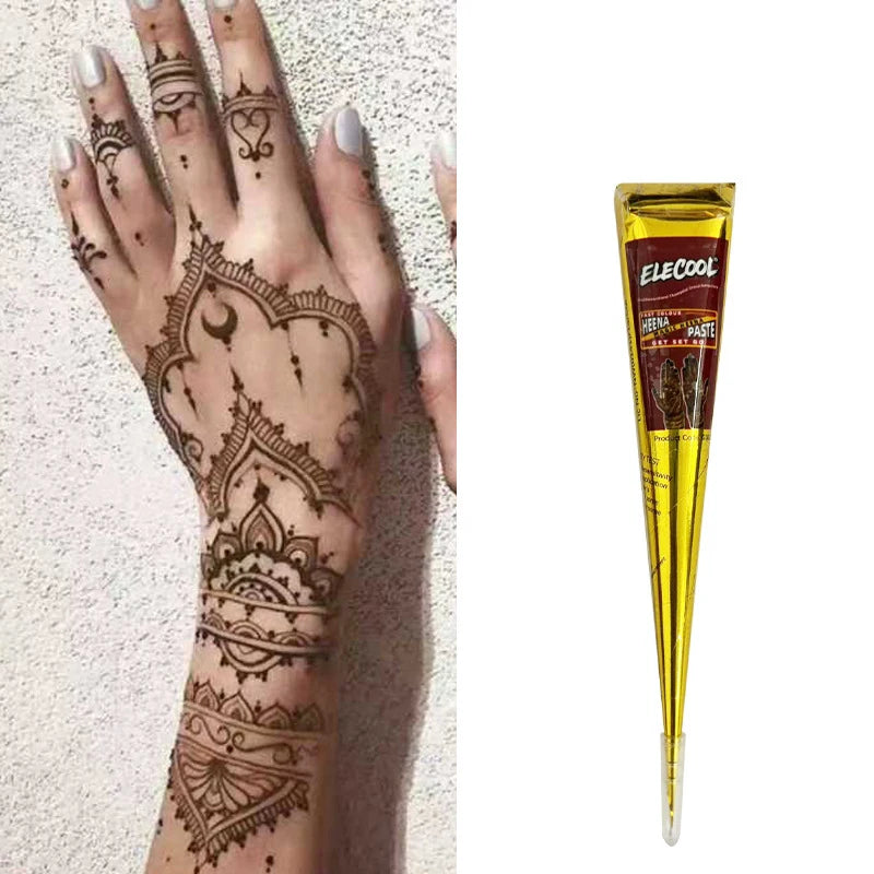 Temporary Body Tattoo Paste Black Henna for DIY Tattoo Stickers Waterproof & Sweatproof